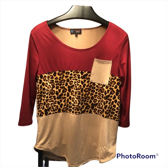 Women’s fall B Famous #USA Leopard print top - Picture 4 of 11